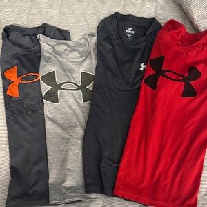 YS - Under Armour Boys' HeatGear Short Sleeve Tops - Black, Gray, Navy, Red